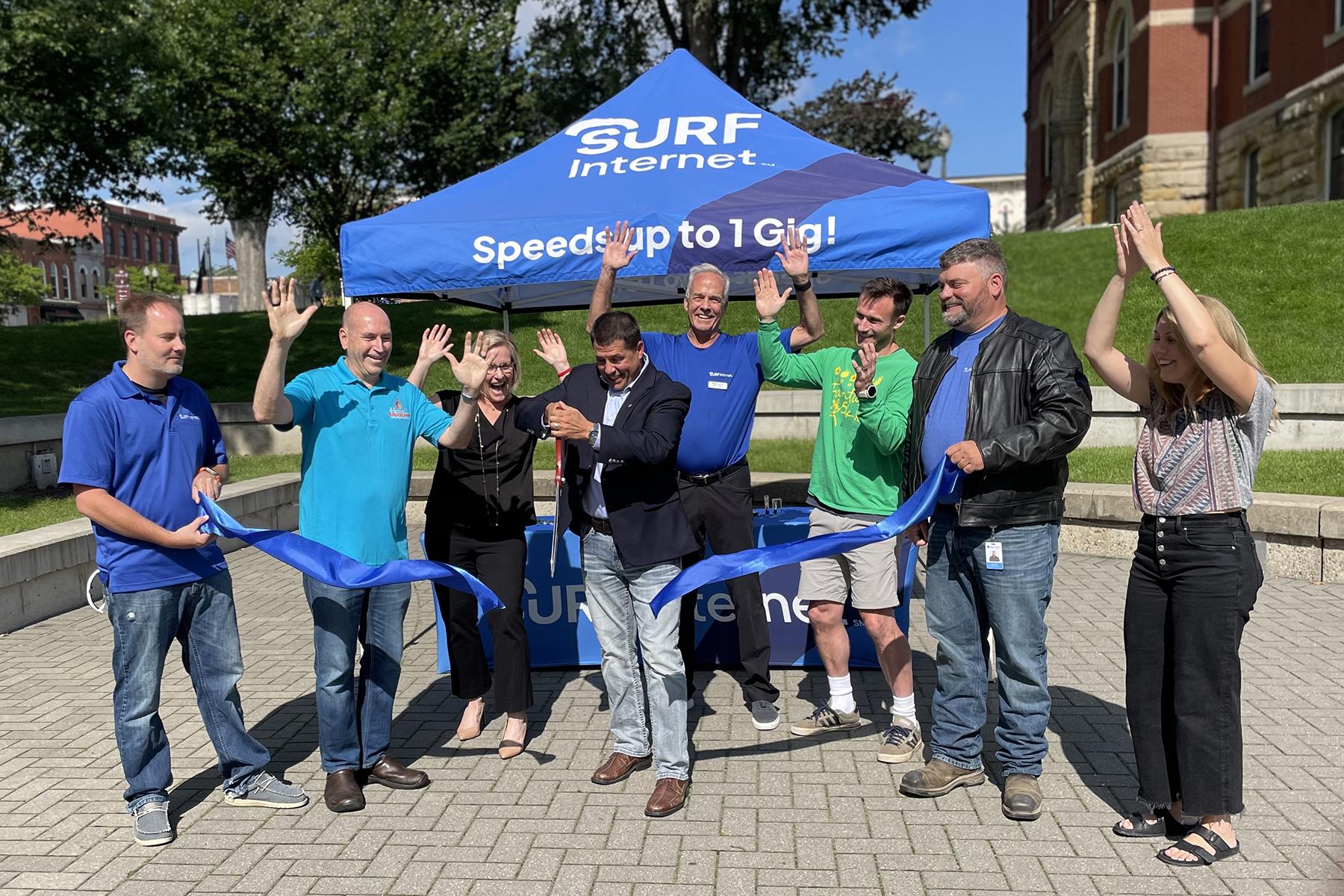 Surf Internet Howell Michigan ribbon cutting ceremony. Fiber Internet