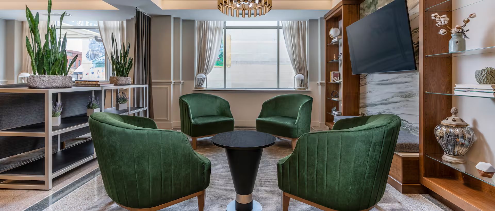 Hotel Elkhart lobby seating