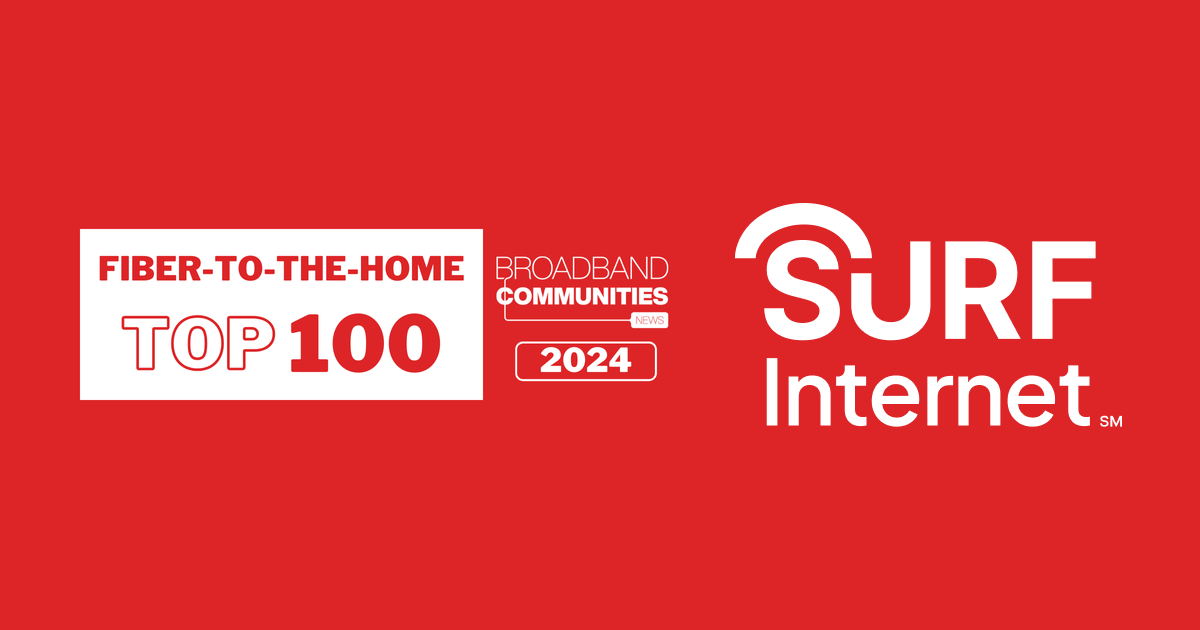 Surf Internet Recognized as a Top 100 Fiber Provider by Broadband Communities